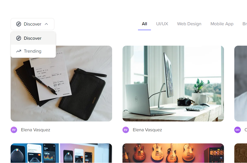 Discover feed showing shot cards with visibility boost badges